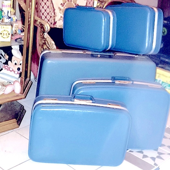 ORIG VTG 1960s Monarch Bags COMPLETE 5pc LUGGAGE SET - Picture 6 of 16